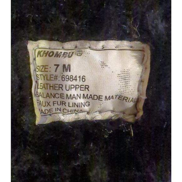 KHOMBU Tall Black Suede Leather & Faux Fur Lined 12" Boots Women's Size 7 US Ski - Picture 8 of 9